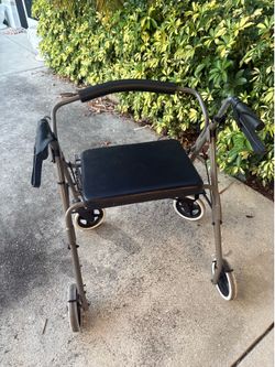 DMI Heavy-Duty Rollator Walker Extra Wide Seat