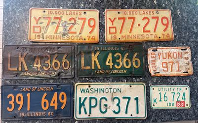 Vintage Collectible License Plates