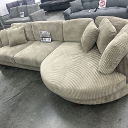 2 Piece Sectional Sofa Corduroy Style