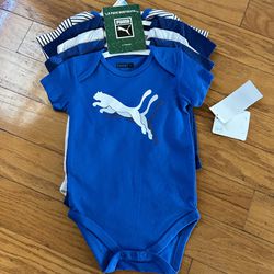 NWT Puma baby bodysuit 5pack size 6-9m