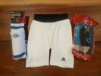 New Adidas Sport Shorts and Puma/Franklin Shin Guards