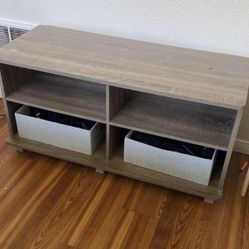 TV Stand w/ Storage And 4 Containers