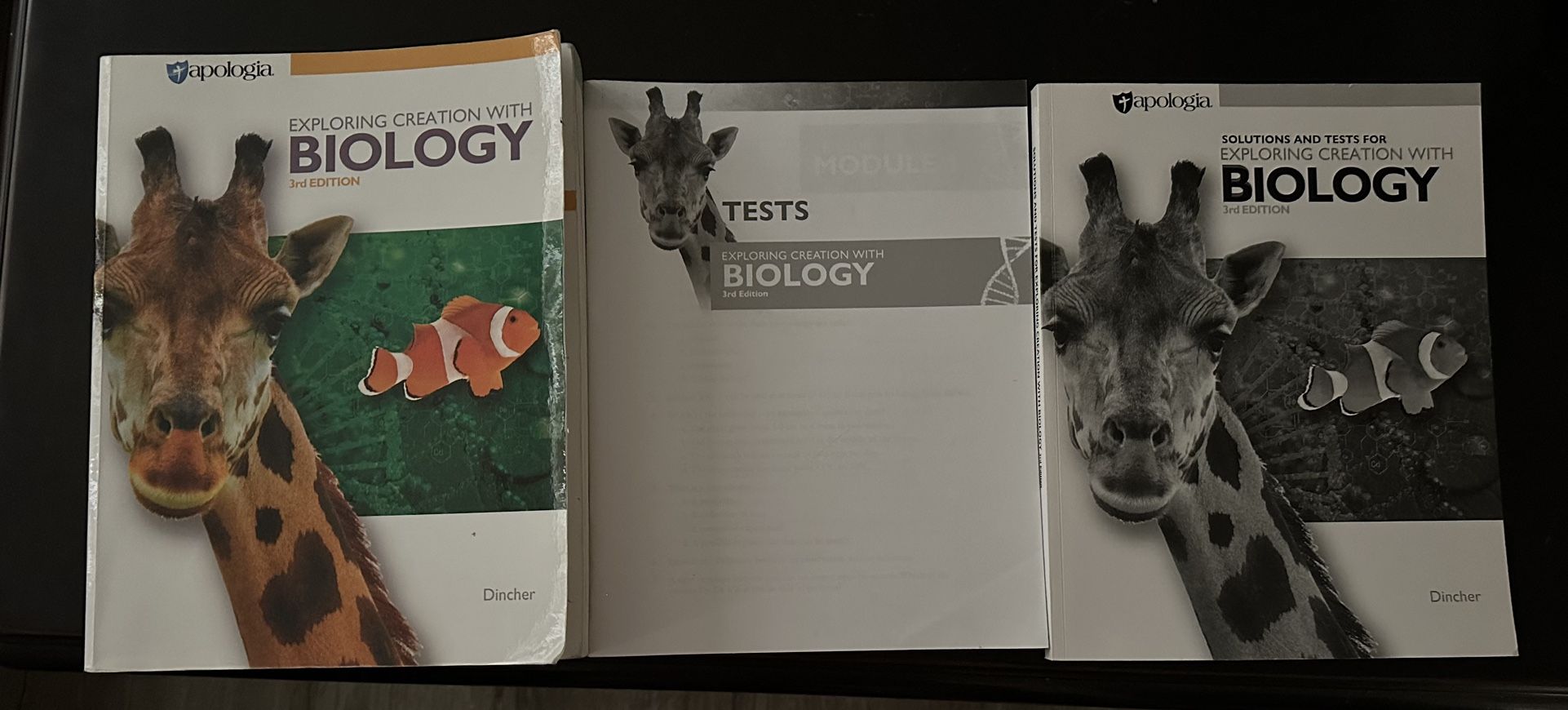 Like New! No Mark, No Writing! Used Apologia Biology Textbook Exploring Creation w/Biology, 3rd Edition, 3 books: ,text,test and solutio