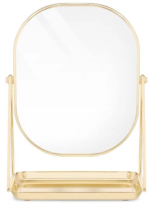 Vanity Mirror with Tray for Makeup, Tabletop, Desk - Rose Gold new