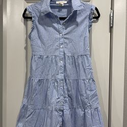 Blue And White Plaid Dress 