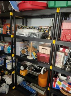 5 Tiers Shelves Black Plastic