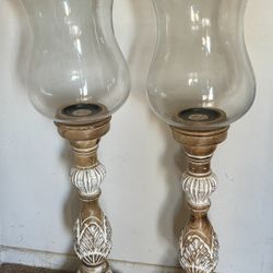 Two Tall Candle Holders