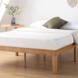 Queen Size, 16inch Solid Wood platform Bed With wooden slats, 