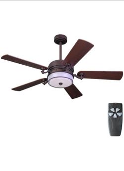 Home Decorators Collection 52 in. Indoor Bronze Organza Shade Ceiling Fan