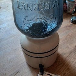 Party Ceramic Decanter With Spout And 2 1/2 Gallon Glass Carbarnet Decanter