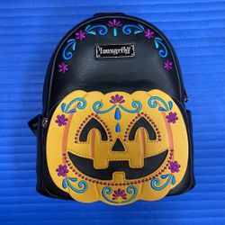 Loungefly Halloween Pumpkin Jack-O-Lantern Mini Backpack  - NWT 
