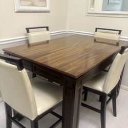 HIGHTOP EXPANDABLE KITCHEN TABLE AND CHAIRS