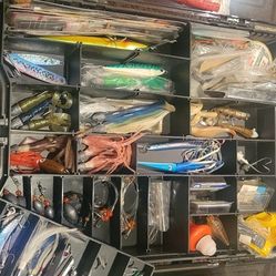 Vintage Saltwater Tackle Box and Tackle
