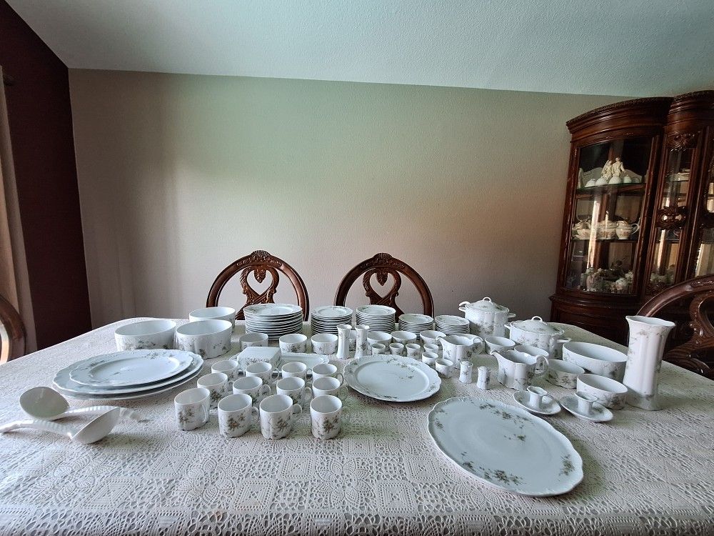 Rosenthal Germany Classic Rose Catherine Large Dinnerware Set 98 Piece With Serving Pieces