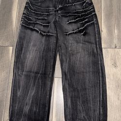 Men’s black baggy jeans streetwear Y2K Style 