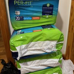 4 pk Prevail Per-Fit Daily Protective Underwear, Unisex Adult Disposable Diape