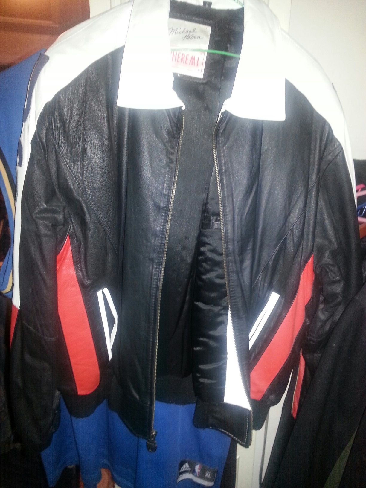 Lather riding jacket size large like new