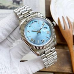TEAL DIAL DAYDAYTE SILVER 41 