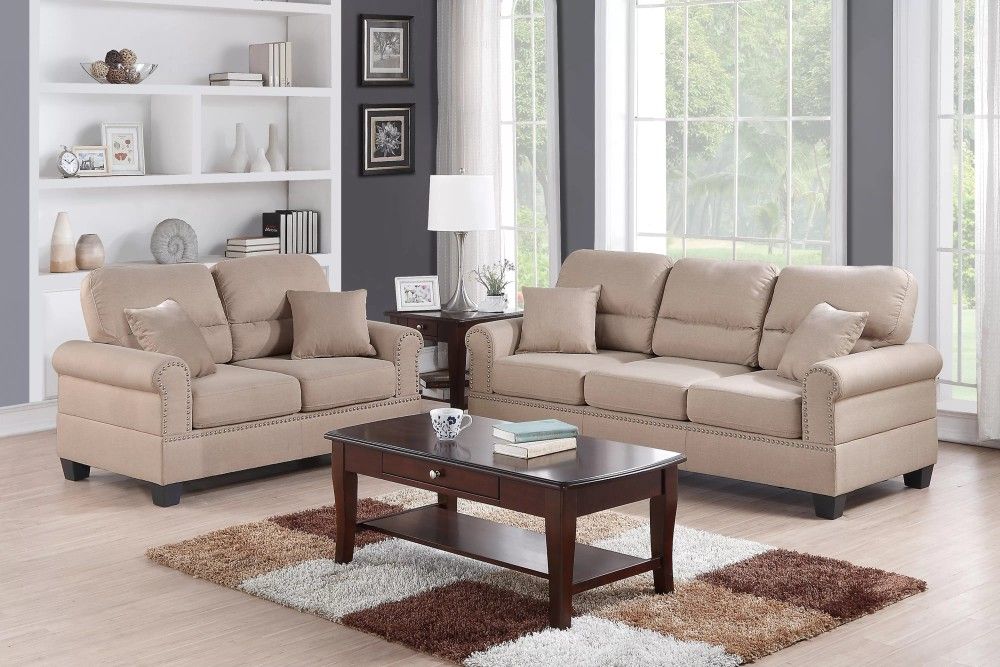 🔥 Sofa and Loveseat, Sand Color, Fabric, New in the Box.