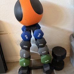 Dumbbells With Weight Rack