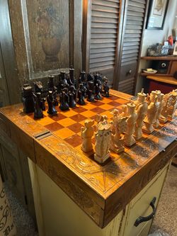 Vintage Wooden Chess Game
