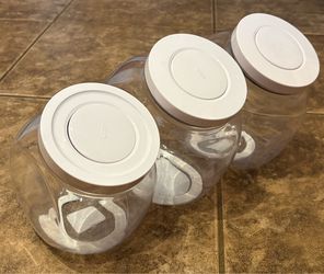 3 OXO pop top cookie jars