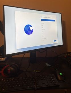 Dell monitor+ hyperx headphones+razor mouse+ keyboard
