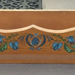 Vintage hand painted wooden flower box