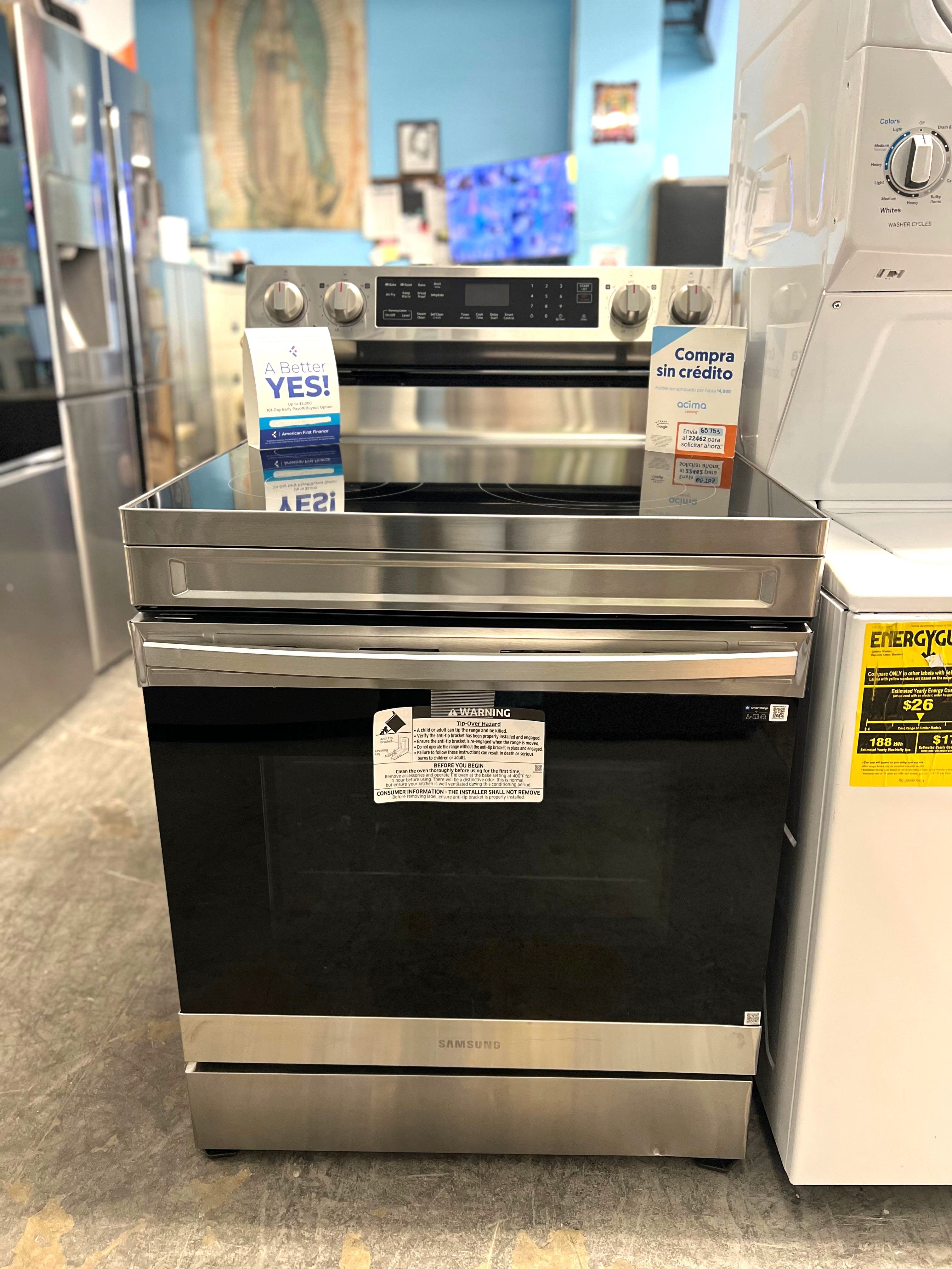 Samsung 30 in. 5-Burner Electric Range Stainless Steel and AirFry
