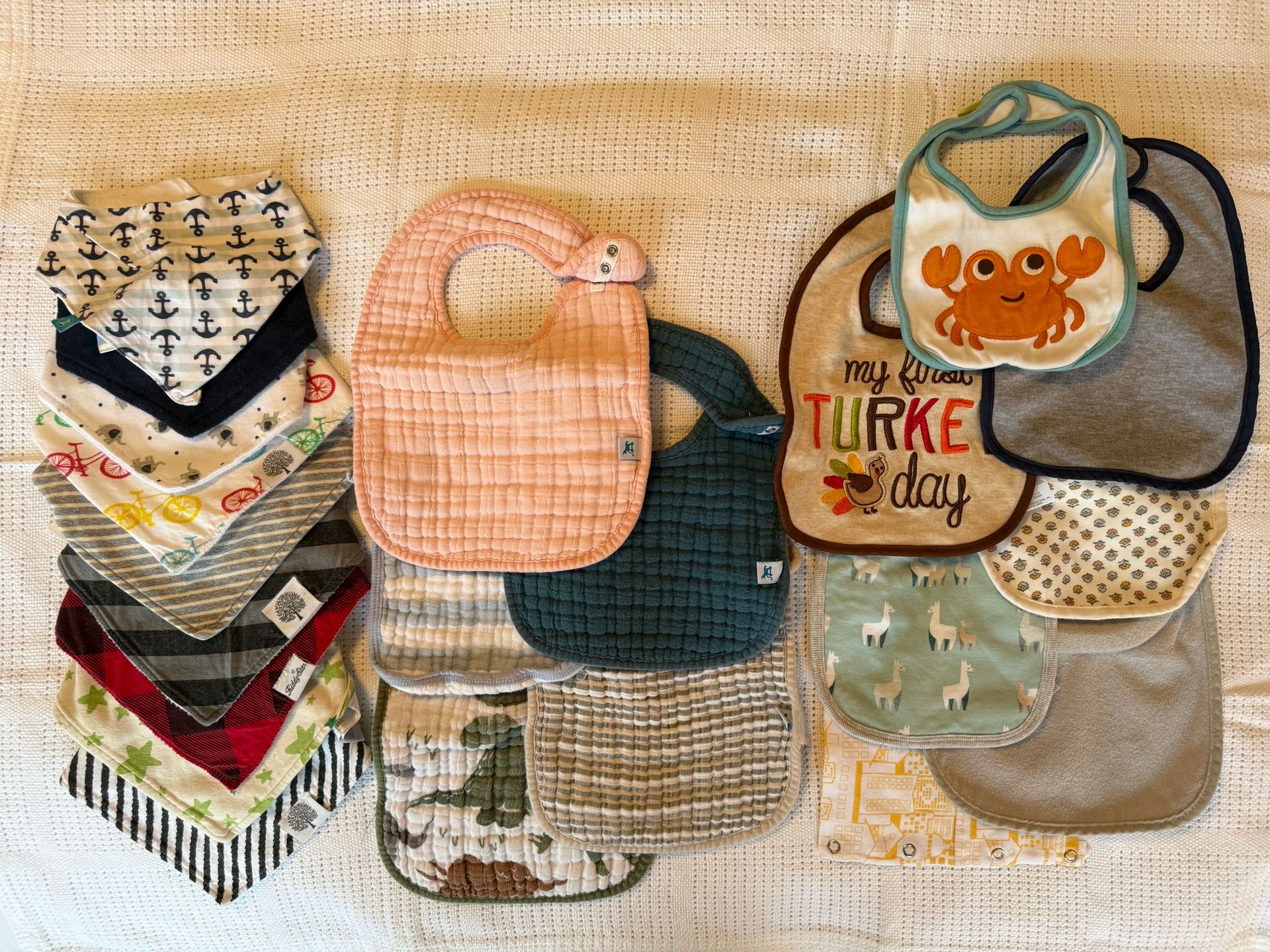 Lot Of Baby Bibs And Burp Cloths