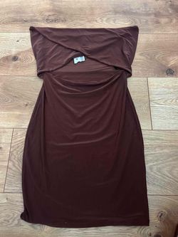 Brown Strapless Mini Dress Size M new
