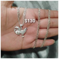 925 Sterling Silver Chain With The Pendant/Cadena Con Dije De Plata 925