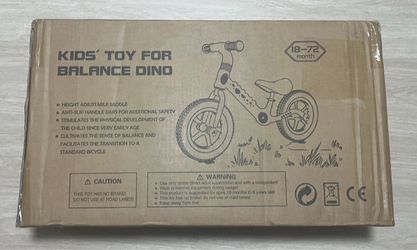 Brand New Kids' Dino Balance Bike (18–72 Months) – Pink / Adjustable Seat