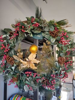 Large Christmas Wreath – 2 Ft Holiday Door Decor