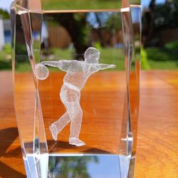 Leseretched 3-D Male Bowler Paperweight