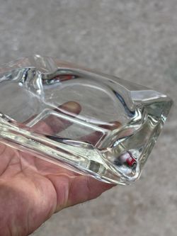 Clear glass ashtray in good condition. Very old built solid   Pick up location is at Greenhouse Rd., Fry Rd and Clay Rd