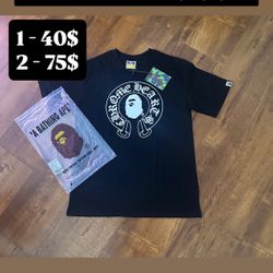 Bape X Chrome Hearts Black Bape Tee