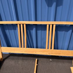 Full Size Raw Wood Bed Frame