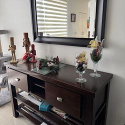 Console Table With Drawers And Mirror