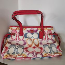 Coach Scribble Tote Shoulder Bag