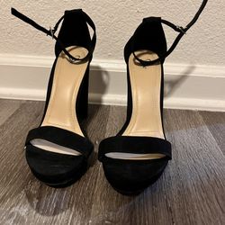 suede Black Heels In Size 9