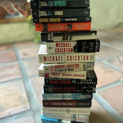 Michael Crichton And David Baldacci Book Lot