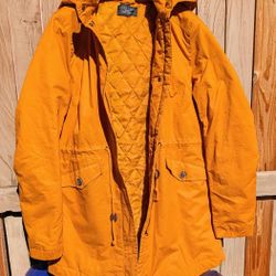 Love Tree Medium Burnt Orange Parka Jacket w/Removable Faux Fur Hoodie