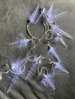 LED 12 White Icicles For Indoor/Outdoor Use 11Ft  Long 