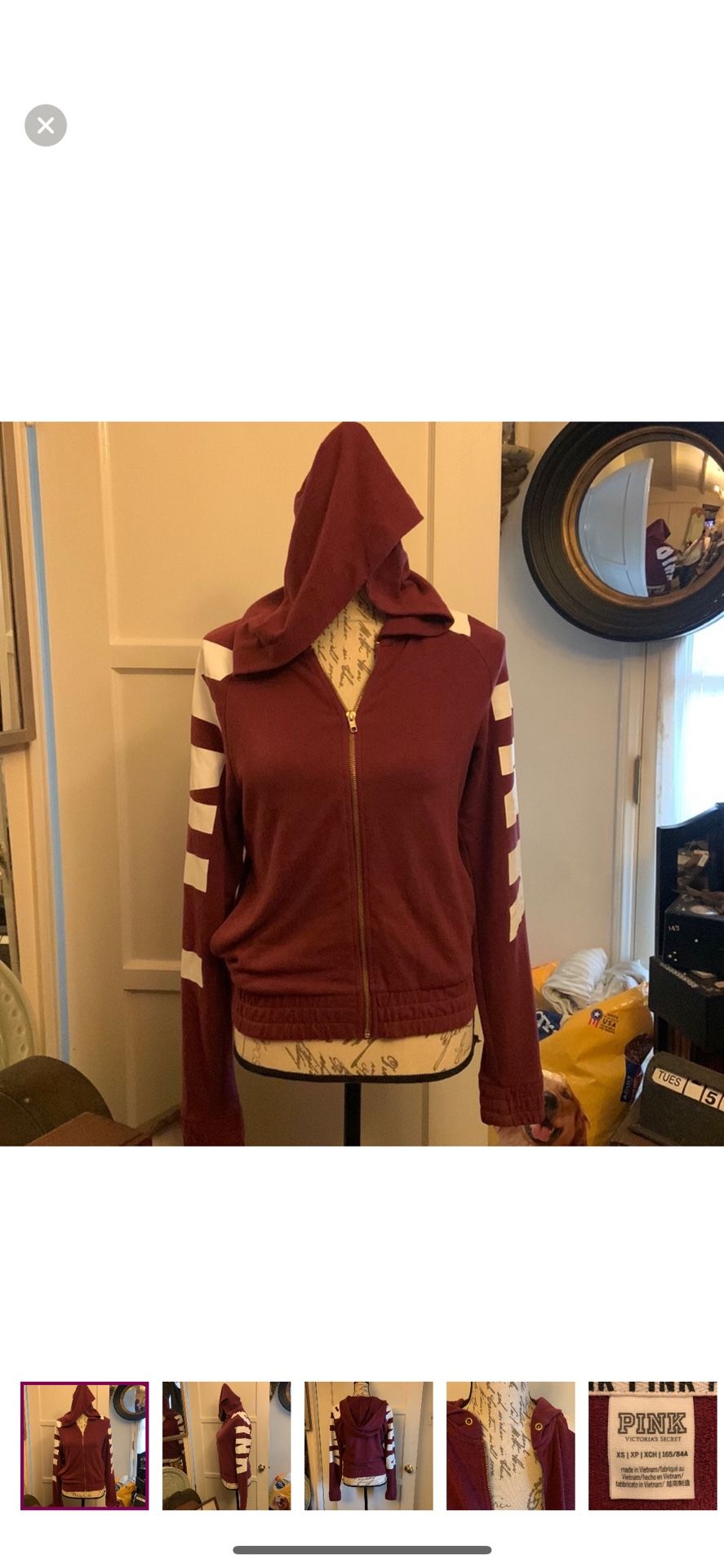 Maroon Hoodie By Pink Xs