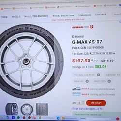 Brand New 4 General Tires G-MAX ULTRA HIGH SPEED SUMMER 
