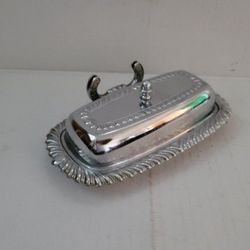 Vintage Silver plated Butter Dish Ironware Made in USA