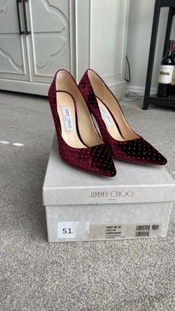 Jimmy Choo grape silver pumps 100