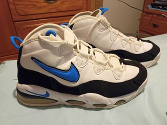 Nike Air uptempo white blue and black size 10