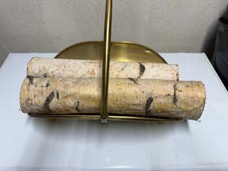 Vintage brass Log rack for fireplace wood holder